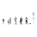 Pack de 6 voyageurs à l'arrêt de bus NOCH 15246 - HO : 1/87ème