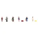 Pack de 6 voyageurs avec valises NOCH 44201 - Z 1/220ème