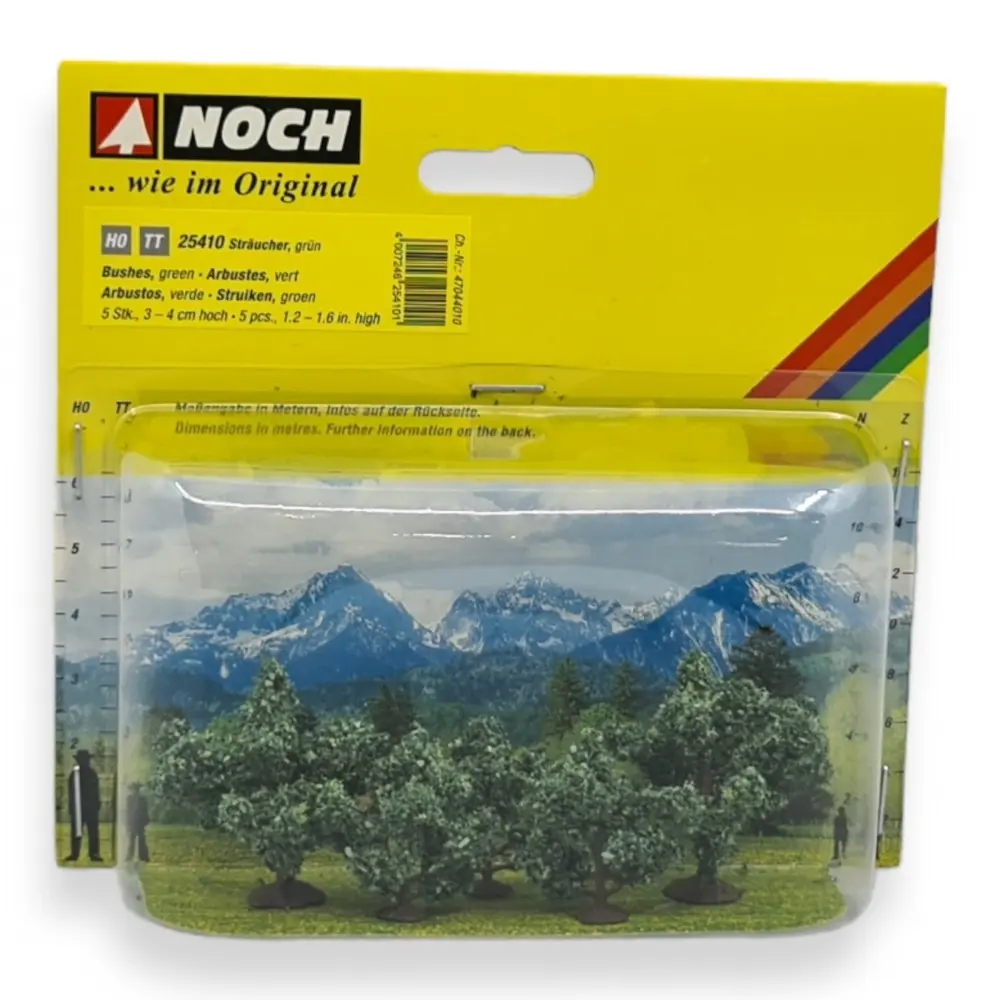 5 arbustes verts 3 à 4 cm de haut - NOCH 25410 - HO TT