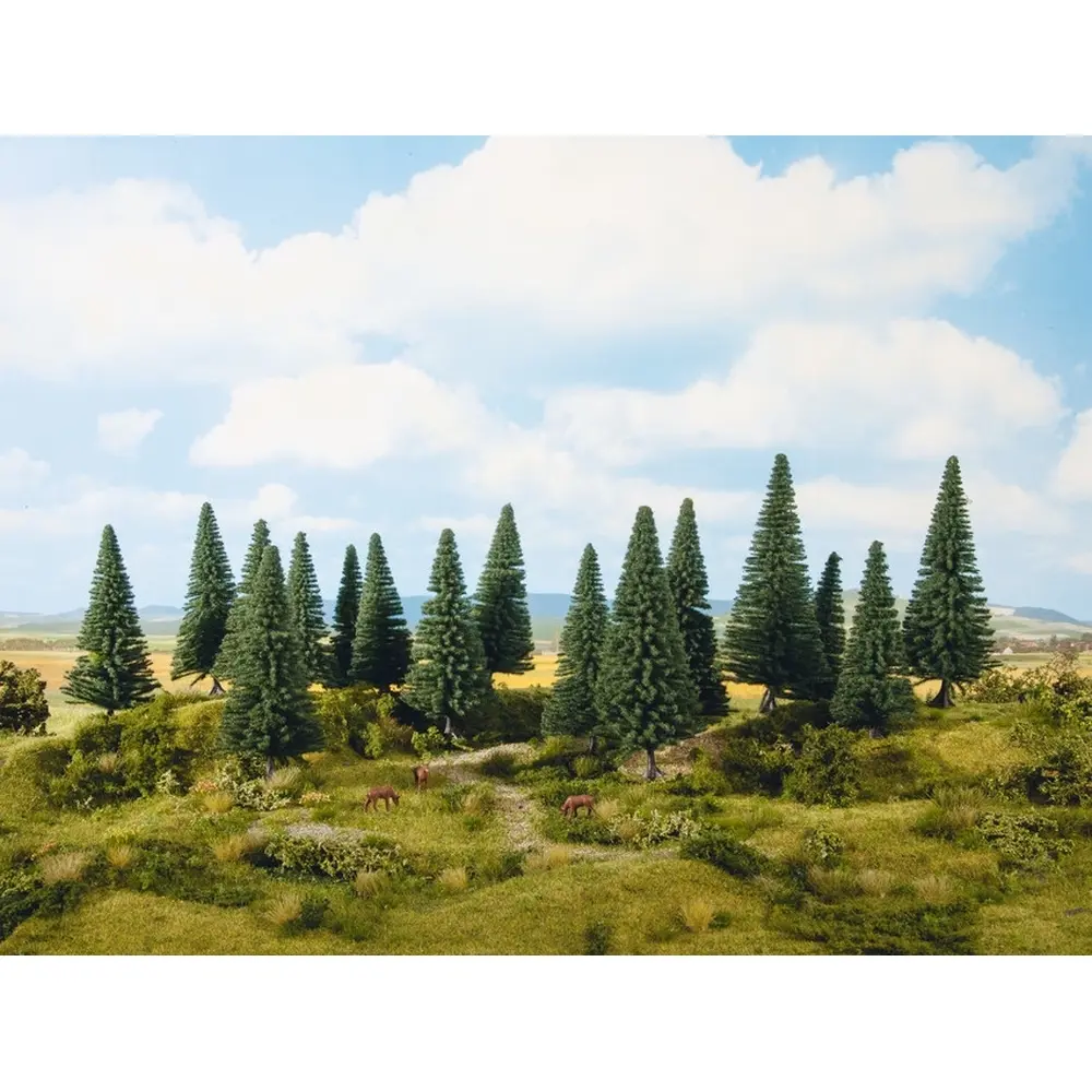 Lot de 6 sapins - NOCH 24642 - O, HO & TT | 140 à 180 mm