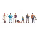 Lot de 6 figurines "Marché de Noël" - NOCH 15926 - HO : 1/87