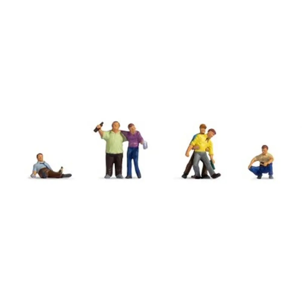 Lot de 6 personnages ivres - Figurine - NOCH 15559 - Échelle HO 1/87
