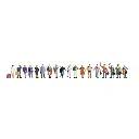 Pack XL 18 Figurines "Voyageurs" NOCH 16106 - HO 1/87ème
