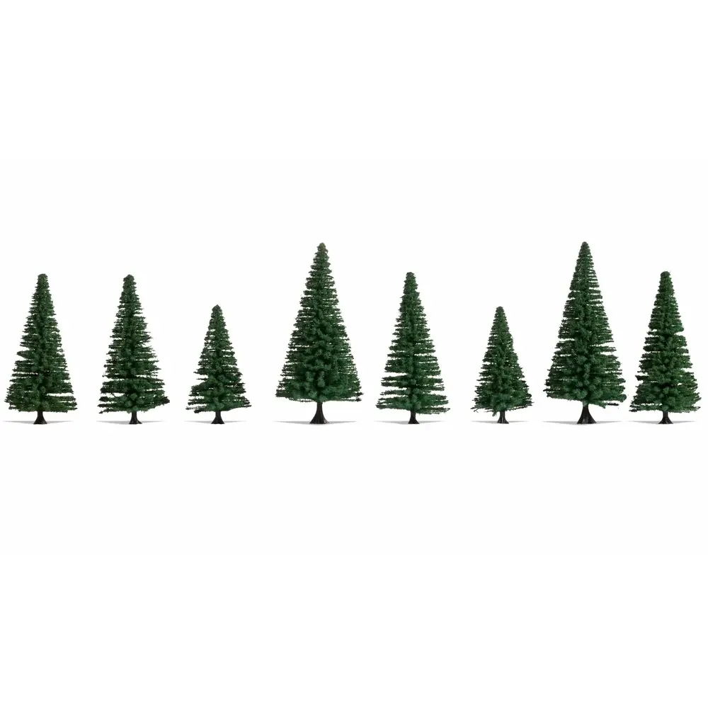 Pack de 8 sapins Noch 25640 - HO | TT | N | Z - hauteur 80-120 mm