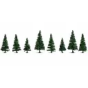 Pack de 8 sapins Noch 25640 - HO | TT | N | Z - hauteur 80-120 mm