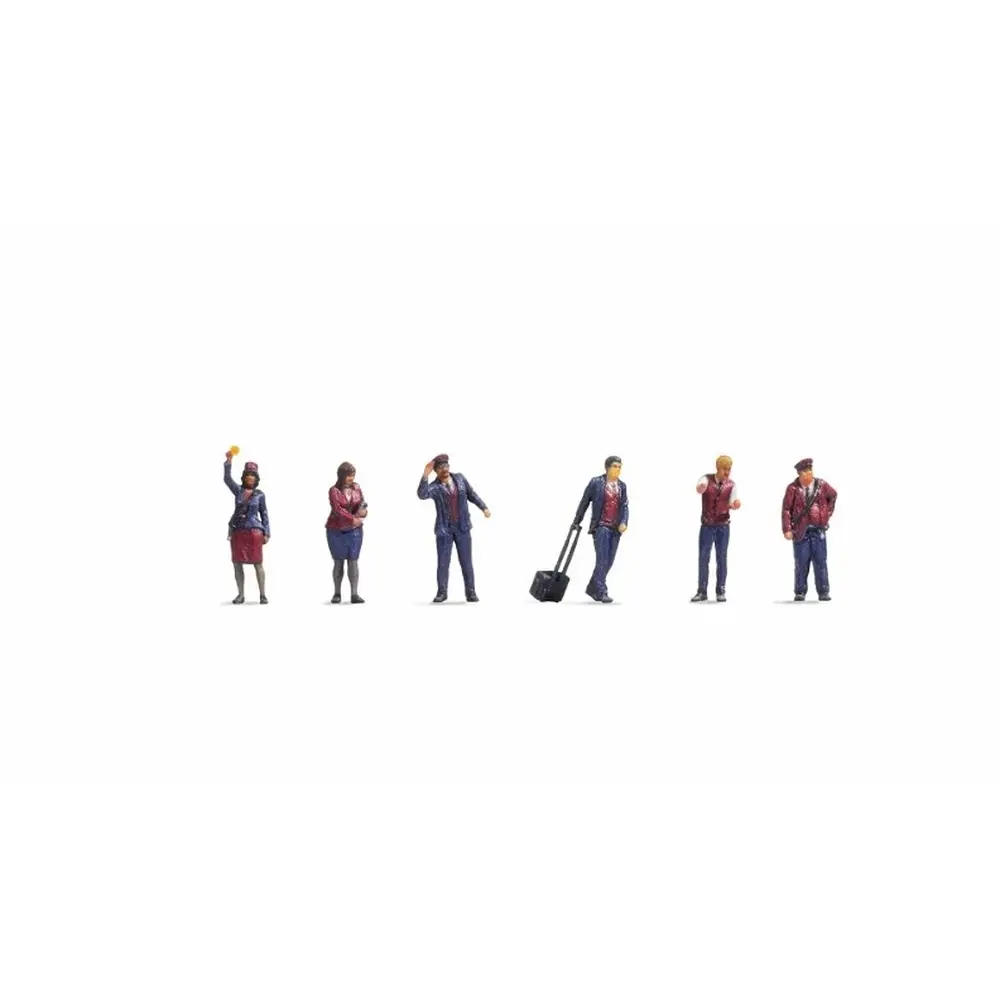 Personnel ferroviaire lot de 6 personnages - Noch 35200 - N 1/160