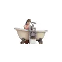 Femme faisant un shampoing à son enfant - HO 1/87 - NOCH 10421