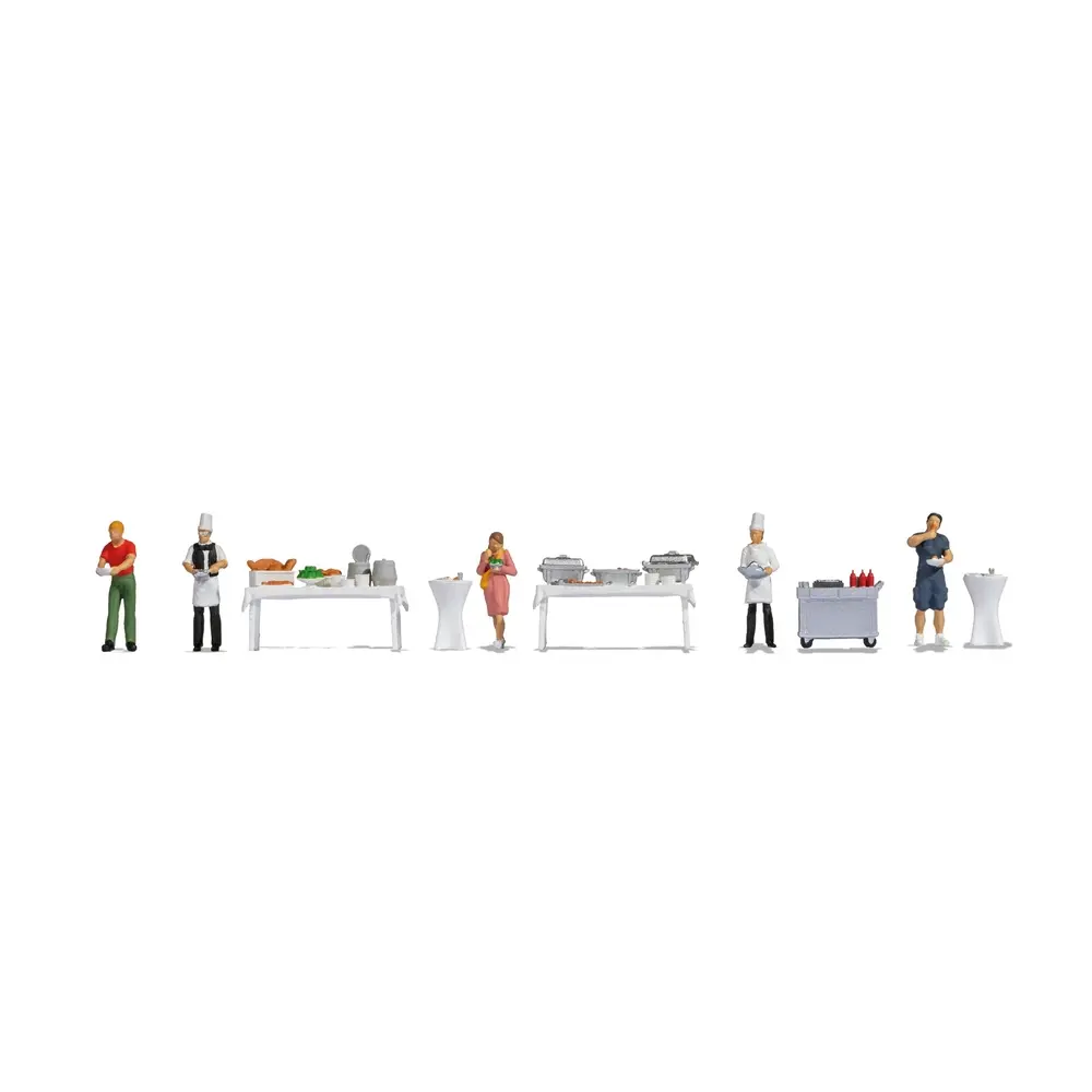 Lot de 5 Personnages - Buffet - Noch 16276 - HO : 1/87