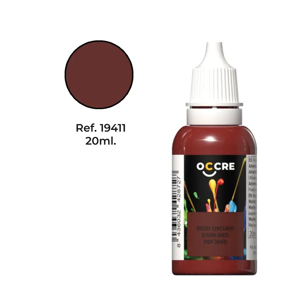Peinture acrylique rouge foncé 20 ml - Occre 19411