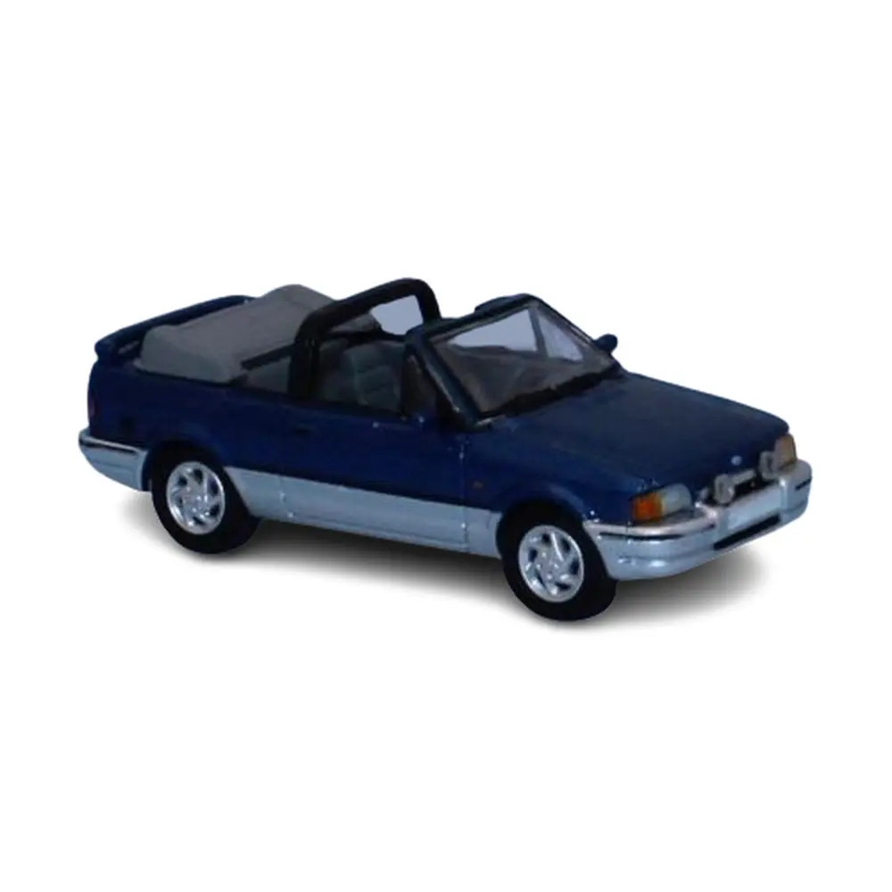 Voiture Ford Escort MK IV cabriolet, bleu métallisé, gris, PCX 870157 - HO 1/87
