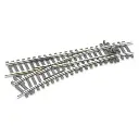 Aiguillage à gauche | Peco | ST241 | 168 mm | 22,5° | Rayon 438 mm | HO : 1/87 | Code 100