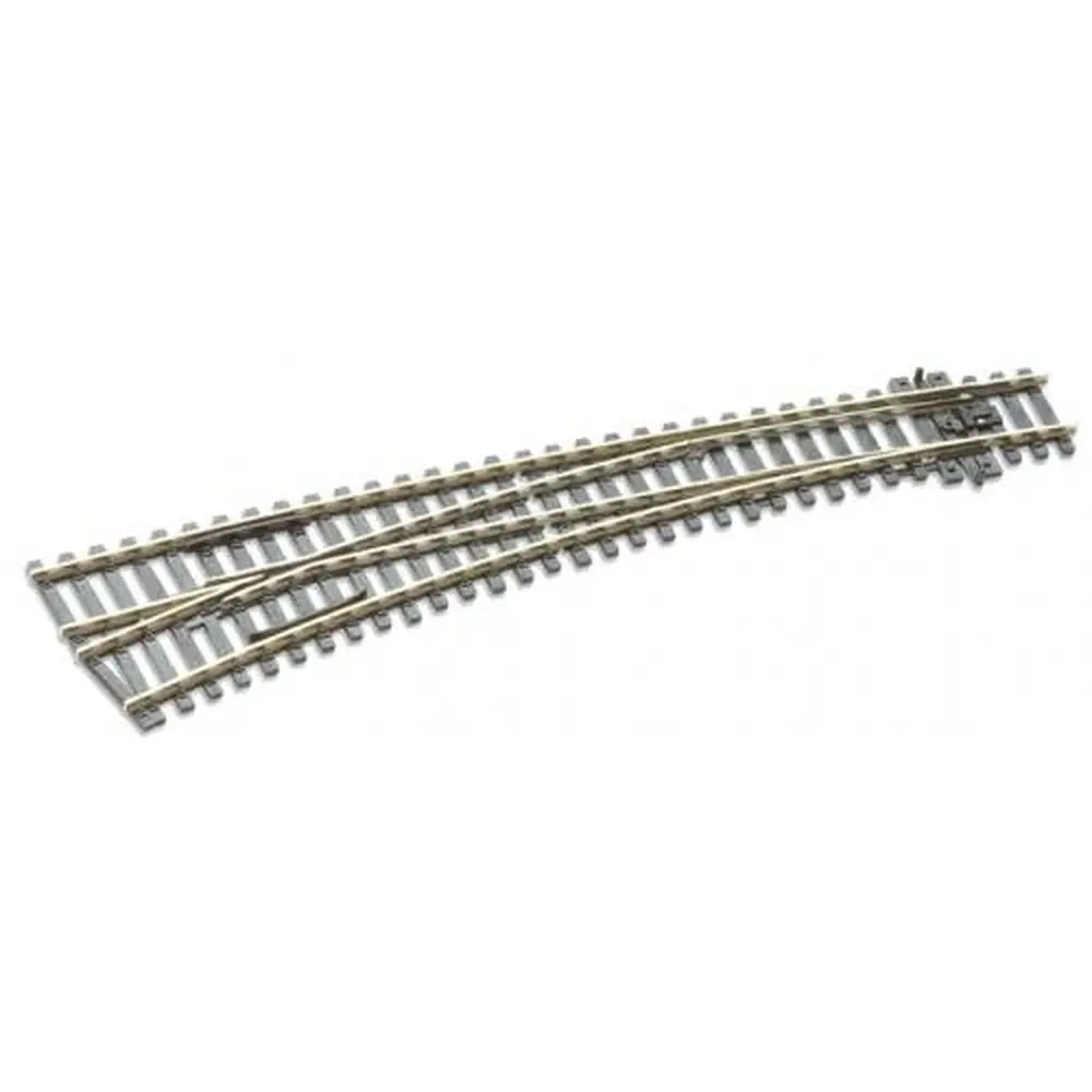 Aiguillage courbe à gauche Peco SL87 Insulfrog 258 mm code 100 - R 1524 & 762 mm - HO 1/87