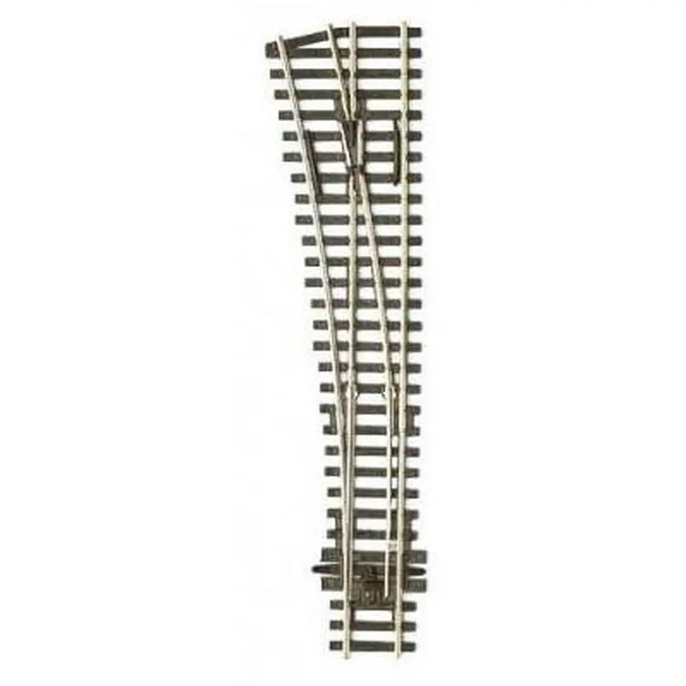 Aiguillage à gauche 12° Peco SL92 Insulfrog 185 mm code 100 - R 610 mm - HO 1/87