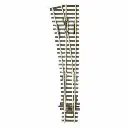 Aiguillage à gauche 12° Peco SLE192 Electrofrog | R 610 mm | code 75 | HO 1/87