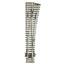 Aiguillage à droite 12° Peco SLE188 Electrofrog 259 mm code 75 - R 1524 mm - HO 1/87