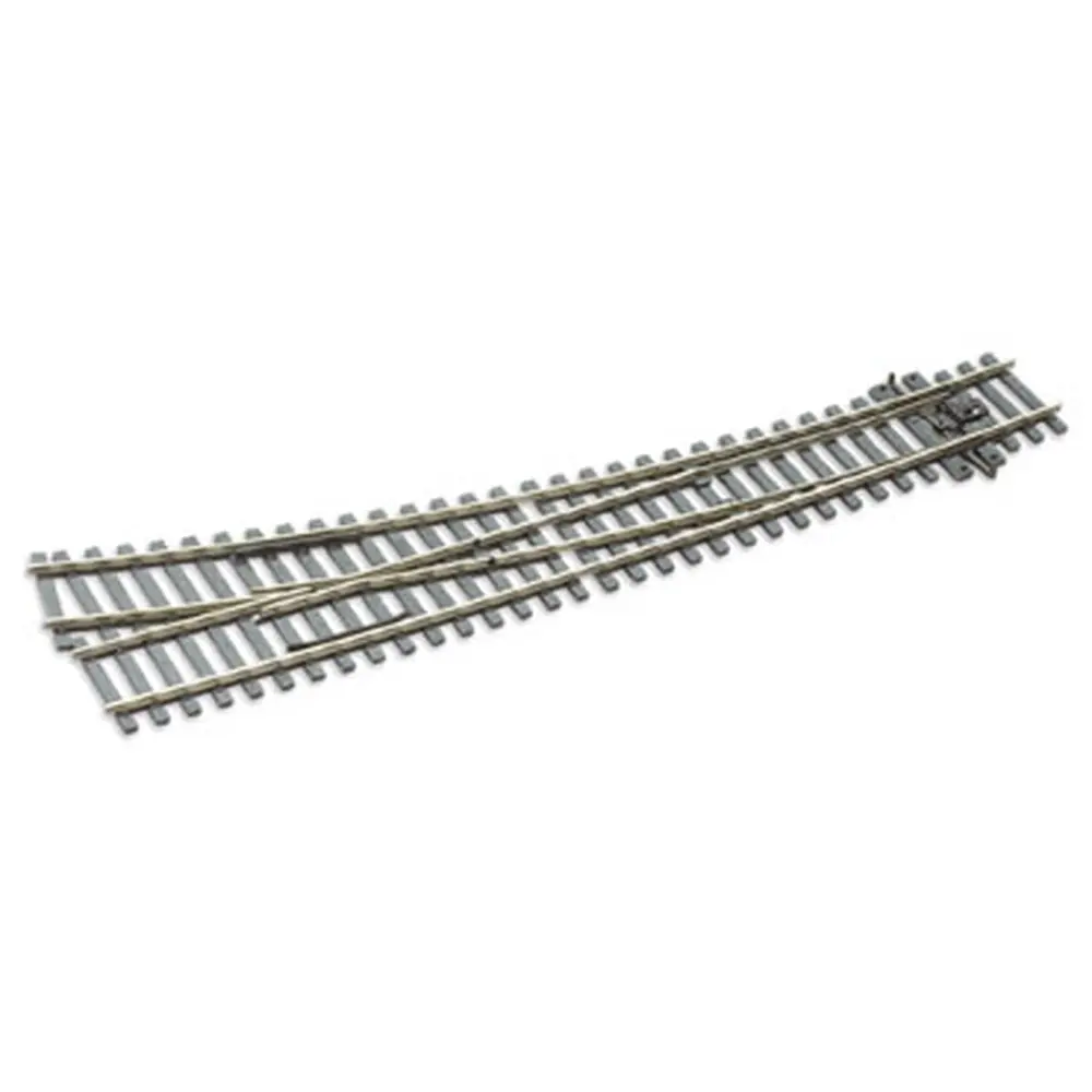 Aiguillage courbe à droite - Peco SLE186 Electrofrog 258 mm code 75 - R 1524 & 762 mm - HO 1/87