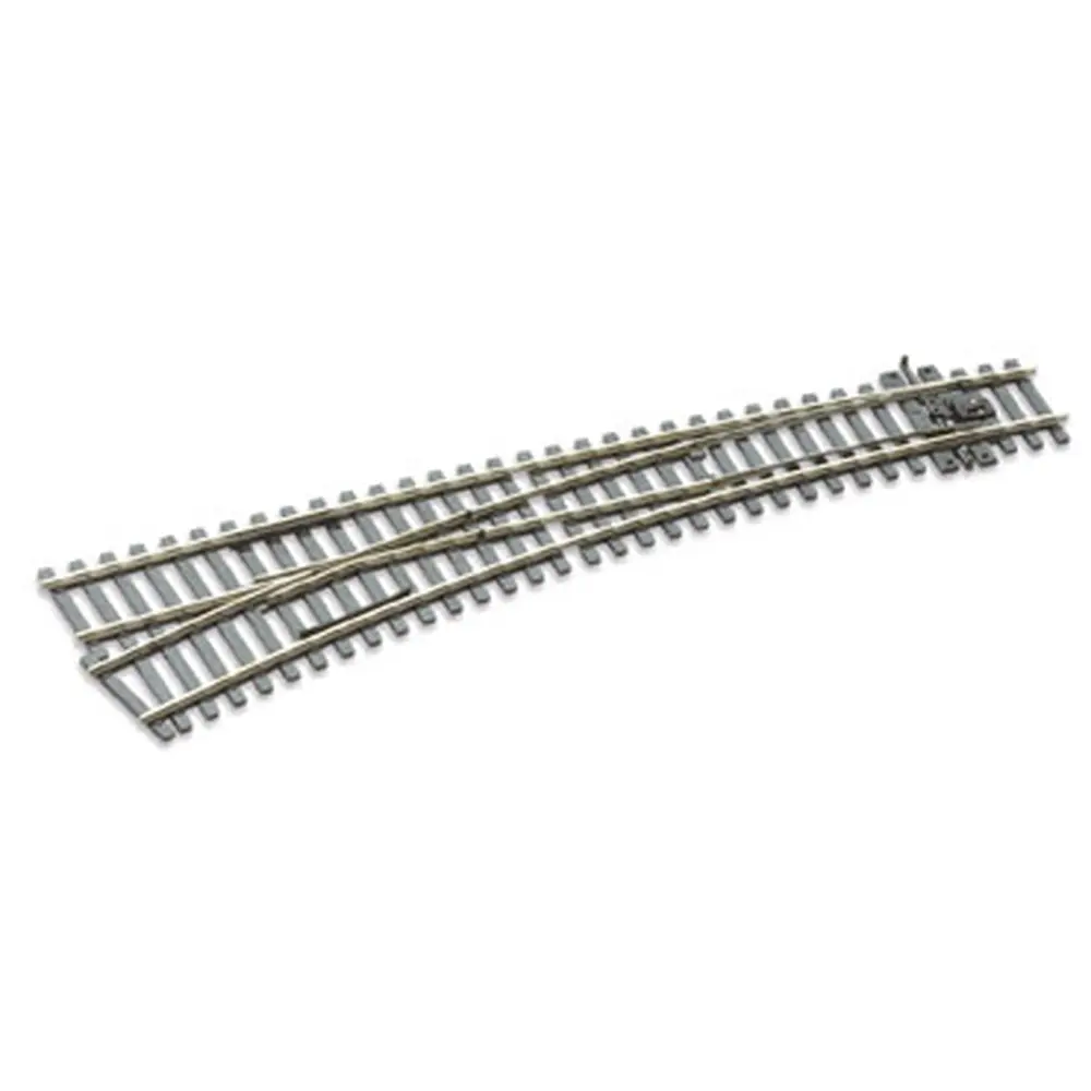Aiguillage courbe à gauche Peco SLE187 Electrofrog 258 mm code 75 - R 1524 & 762 mm - HO 1/87