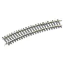 Rail courbe rayon 438 mm 22,5° Peco ST225 - HO : 1/87 - Code 100