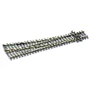 Aiguillage à droite, longueur 223.5mm, rayon 1092mm, angle 9.5°, sans coeur polarisé (unifrog), code 83 - Peco SLU8361