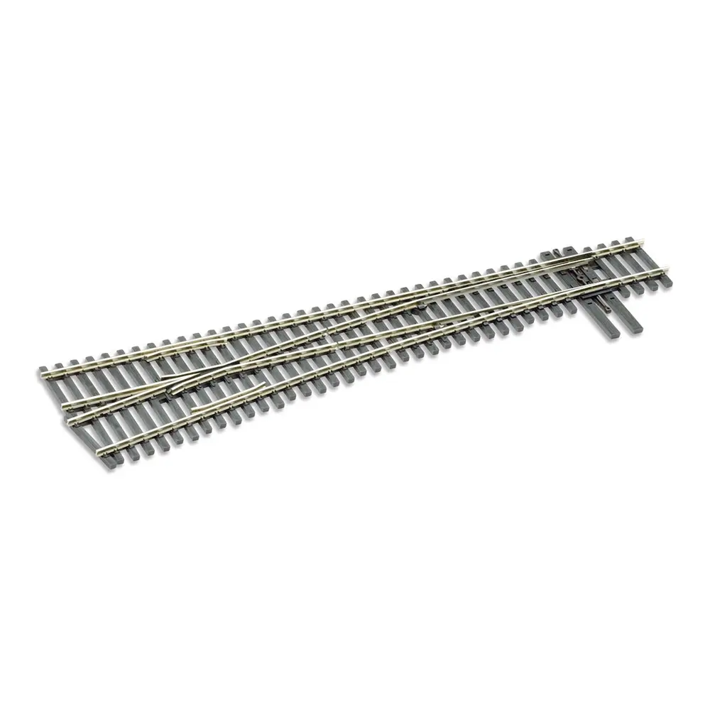 Aiguillage à gauche 223,5 mm, rayon 1092 mm, 9,5°, sans cœur polarisé (Unifrog) code 83 - Peco SLU8362 - HO 1/87 - 2R