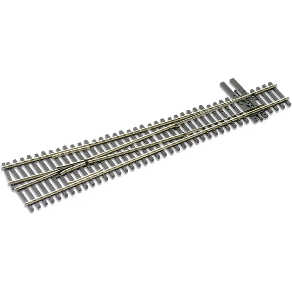 Aiguillage à droite, longueur 322mm, rayon 1702mm, angle 7.15°, sans coeur polarisé (insulfrog), code 83