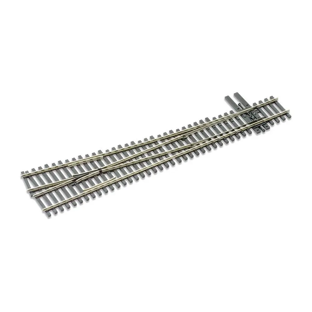 Aiguillage à droite, longueur 322mm, rayon 1702mm, angle 7.15°, avec coeur polarisé (electrofrog), code 83