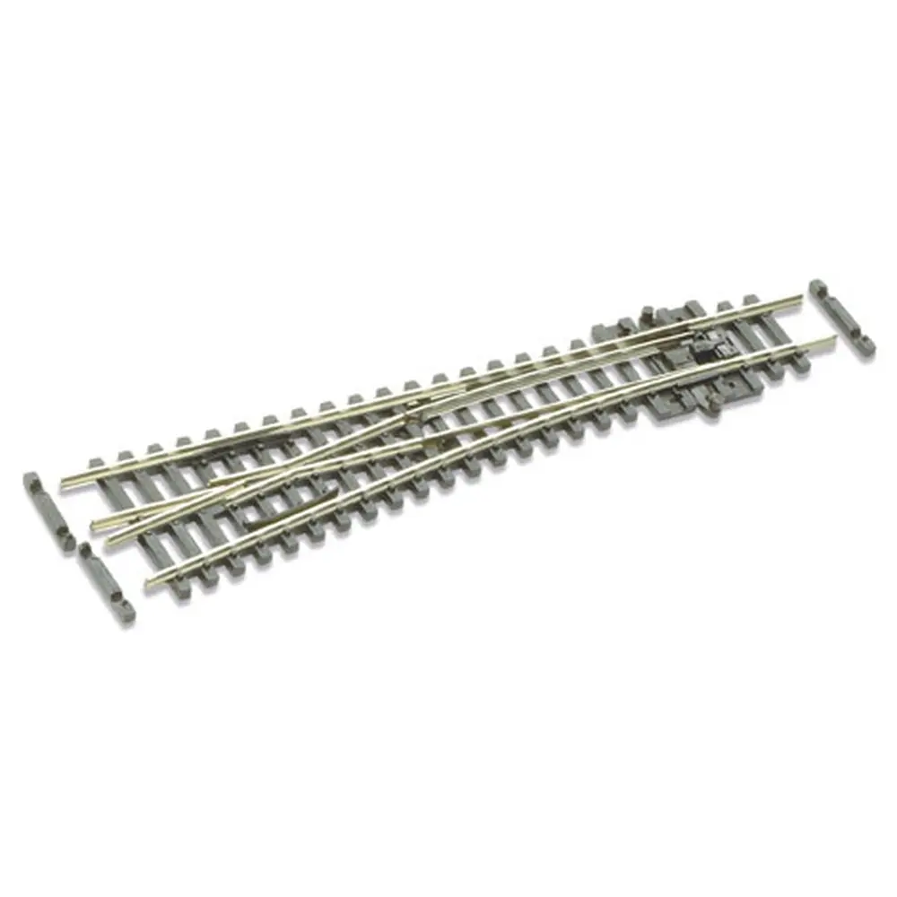 Aiguillage gauche avec coeur polarisé longueur 123mm rayon 305mm angle 10° code 55