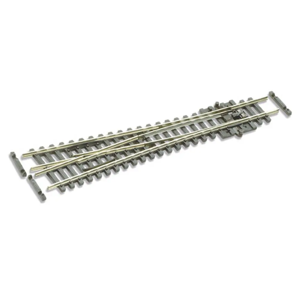 Aiguillage symétrique avec coeur polarisé longueur 127mm rayon 762mm angle 10° code 55