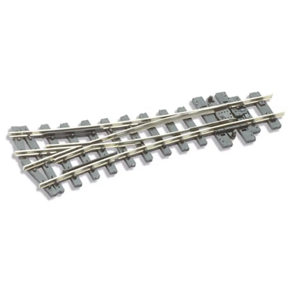 Aiguillage symétrique HOe longueur 111mm, rayon 457mm, angle 22.5°, avec coeur polarisé (electrofrog), code 80