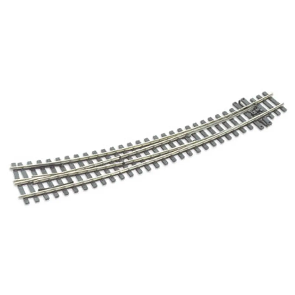 Aiguillage courbe à droite HOm longueur 237mm, rayons 609mm/457mm, avec coeur polarisé (electrofrog), code 75