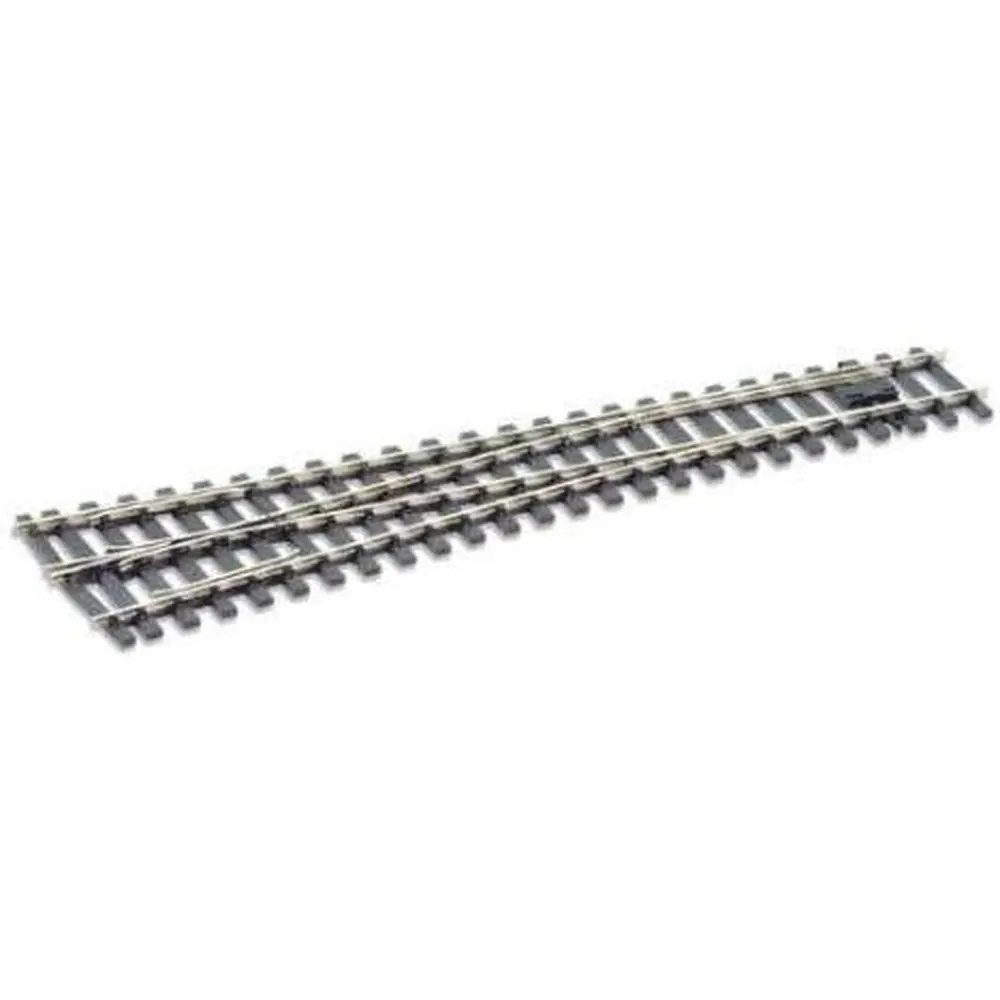 Aiguillage à gauche, longueur 416mm, rayon 1828mm, angle 8°, avec coeur polarisé (electrofrog), code 124