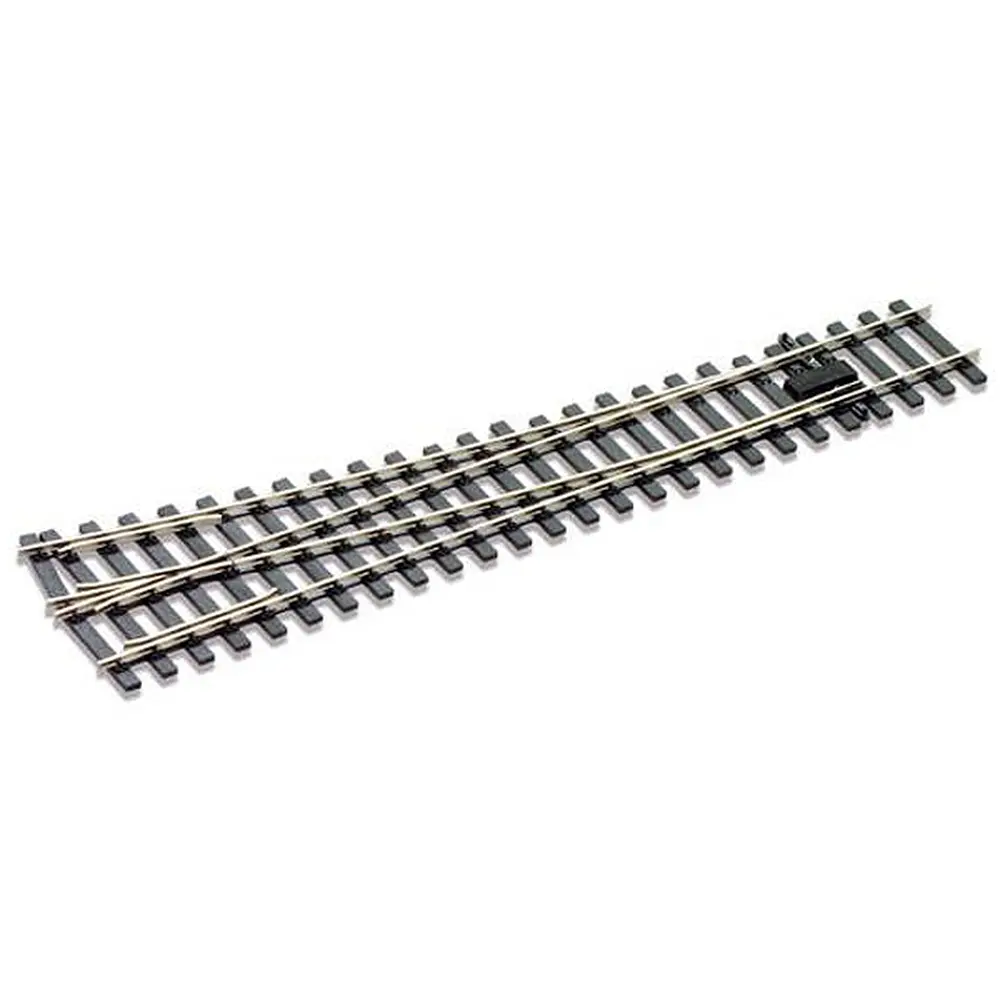 Aiguillage courbe à droite, longueur 612mm, angle 10°, rayon 3005mm, avec coeur polarisé (electrofrog), code 200