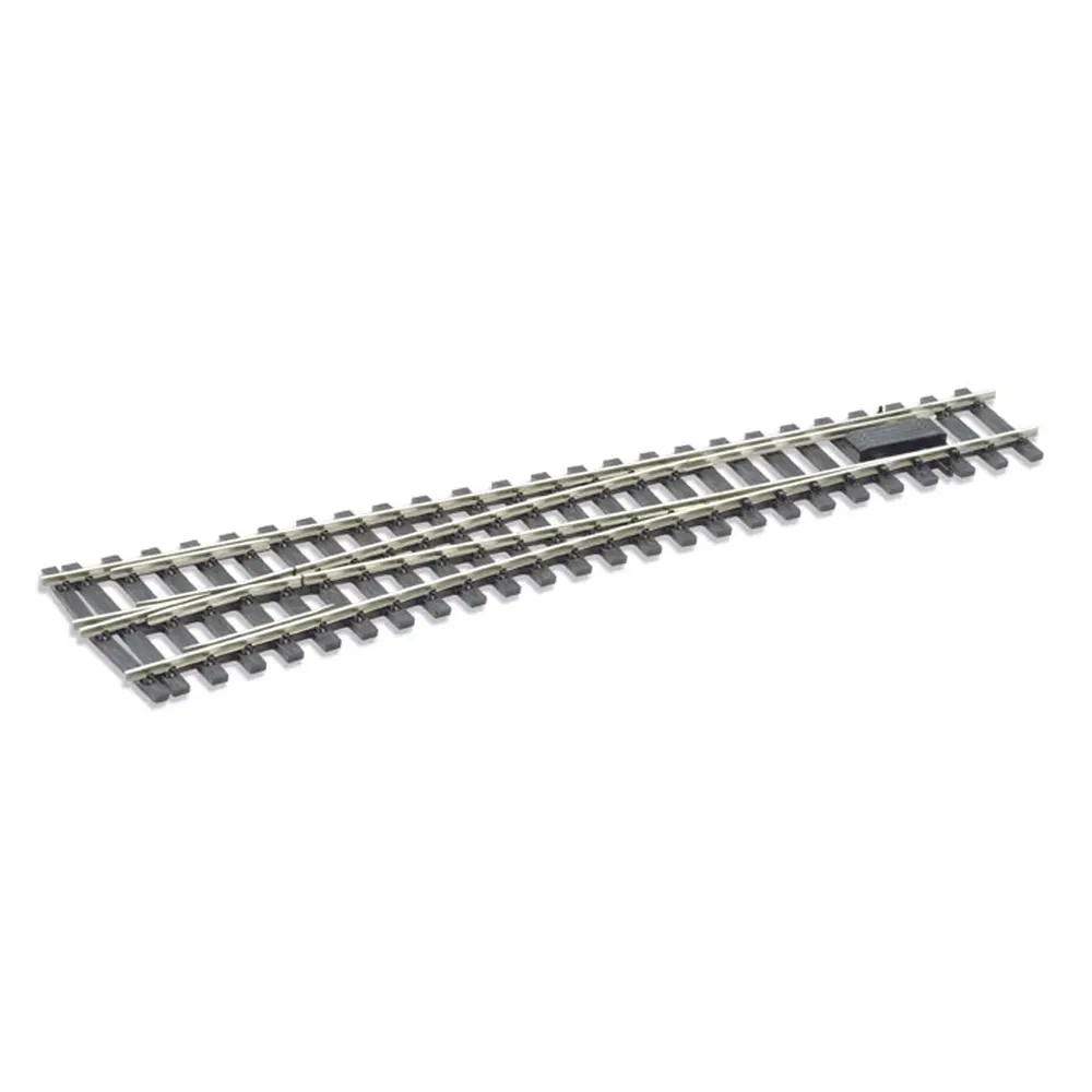 Aiguillage à gauche, longueur 412mm, rayon 1828mm, angle 8°, avec coeur polarisé (electrofrog), code 143