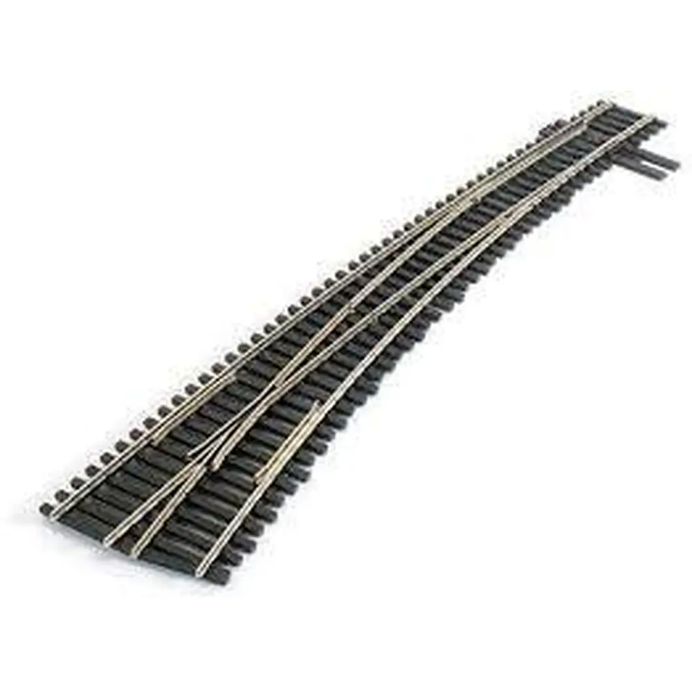 Aiguillage courbe à gauche, longueur 223.5mm, angle 9.5°, rayon 1524mm et 914mm, sans coeur polarisé (insulfrog), code 83