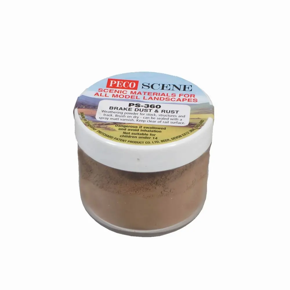 Poudre de patine poussière de freinage rouille 75ml - Peco PS360 - Échelle universelle
