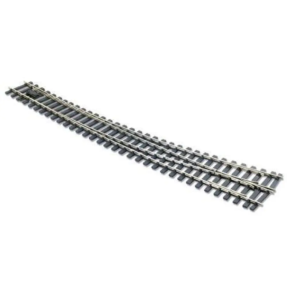 Aiguillage courbe à gauche, longueur 516mm, angle 8°, rayons 3098mm et 1727mm, avec coeur polarisé (electrofrog), code 124