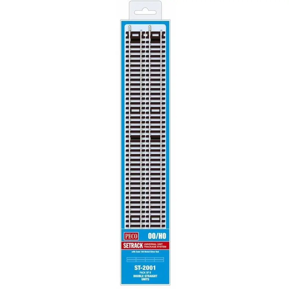 8 rails droits 335 mm Peco ST2001 - HO : 1/87 - Code 100