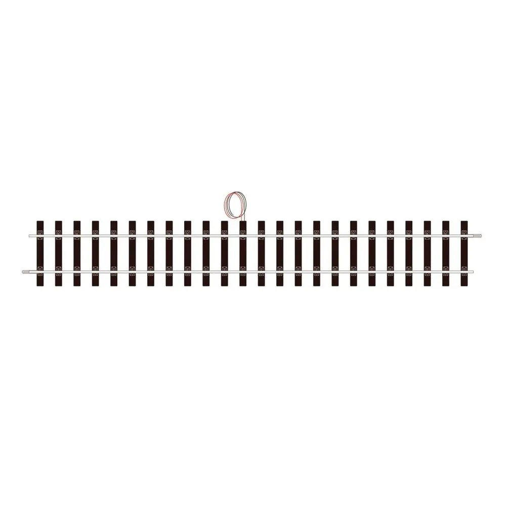 Rail droit avec câble d'alimentation Peco ST702 - O 1/43 - 393.7 mm - Code 124