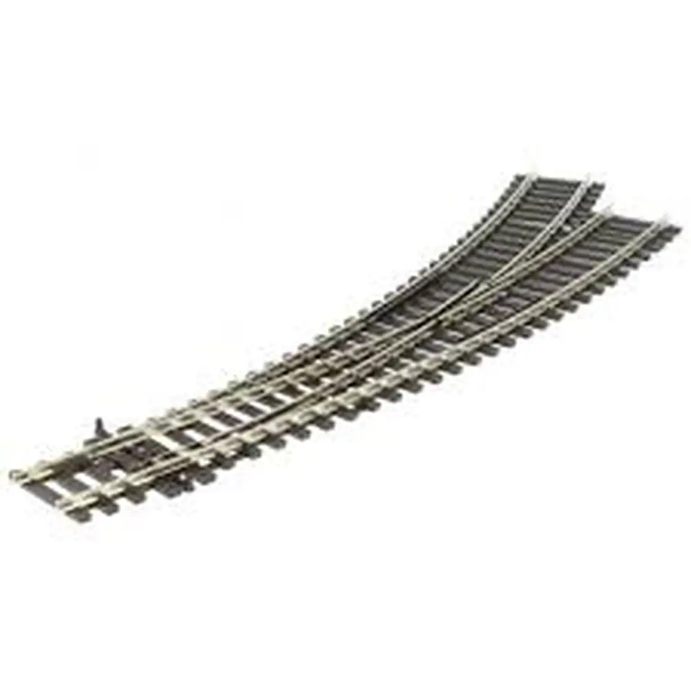 Aiguillage courbe à gauche unifrog 168mm - R2 438mm & R3 505mm - Peco SLU77 - Streamline code 100 - HO 1/87