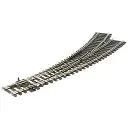 Aiguillage courbe à gauche unifrog 168mm - R2 438mm & R3 505mm - Peco SLU77 - Streamline code 100 - HO 1/87