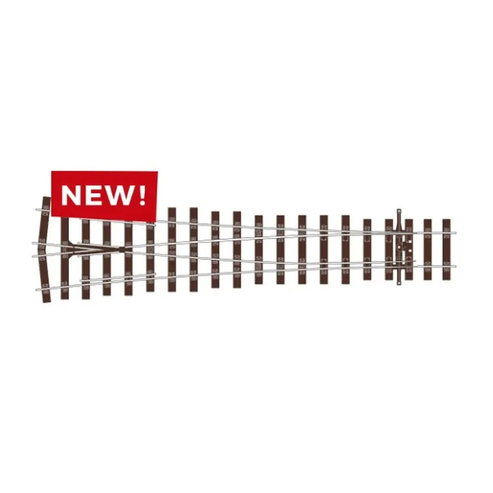 Aiguillage grand rayon en Y - Peco SLU1198 - OO 1/76 - 220mm - Unifrog