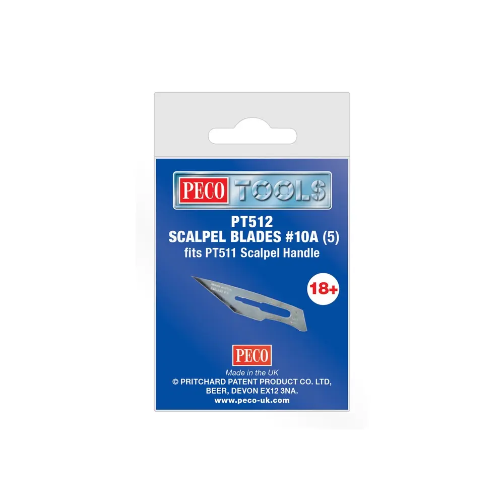 Lot de 5 lames de précision n°10A - Peco PT512