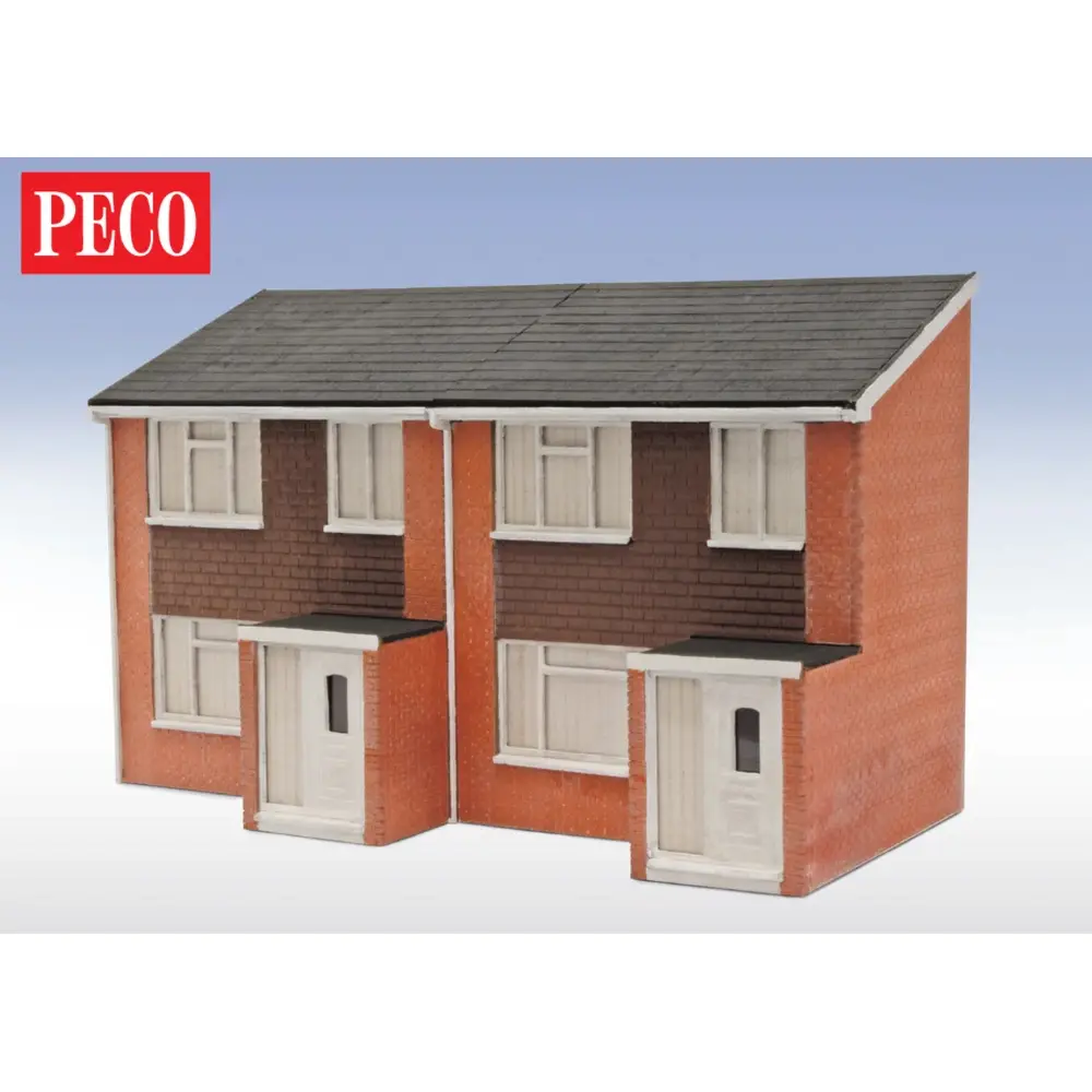 Façades de maisons jumelées des années 1960 - Peco LK-212 - OO/HO