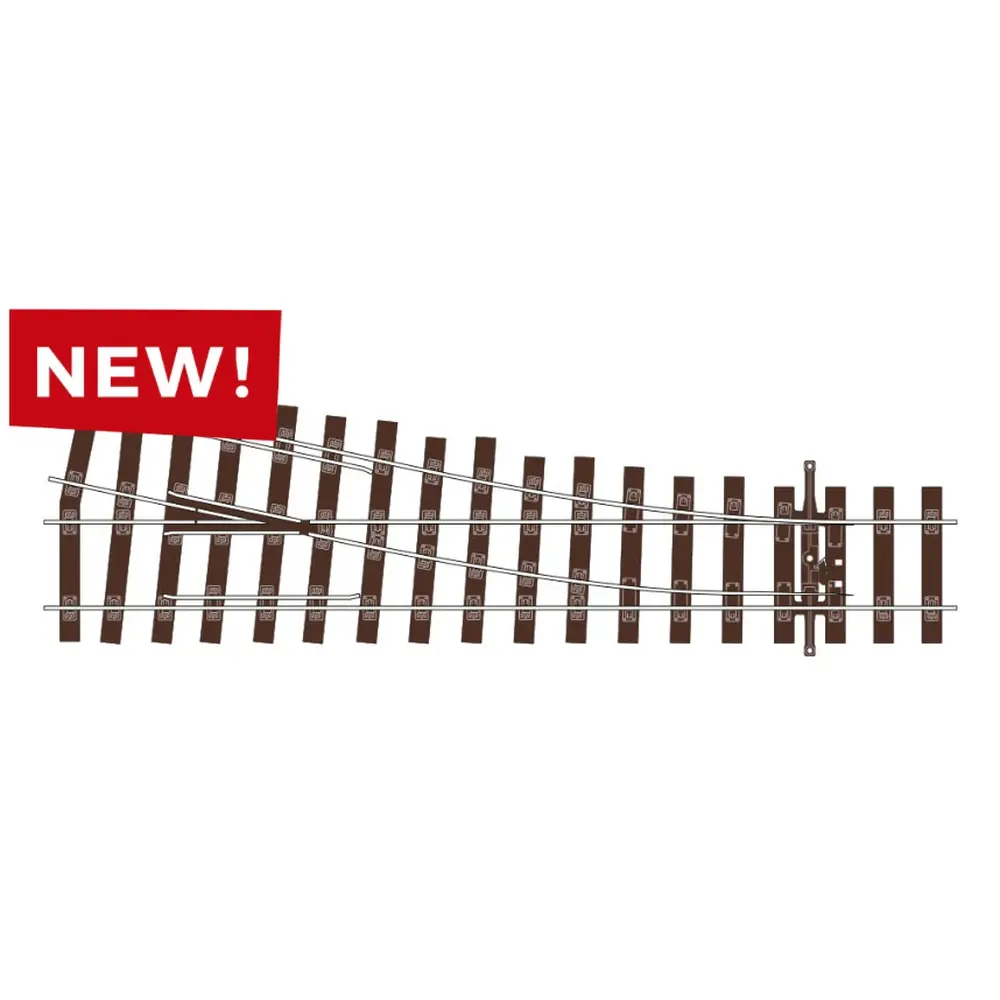 Aiguillage à droite petit rayon Code 75 Bullhead Unifrog - Peco SLU1191 - OO 1/76