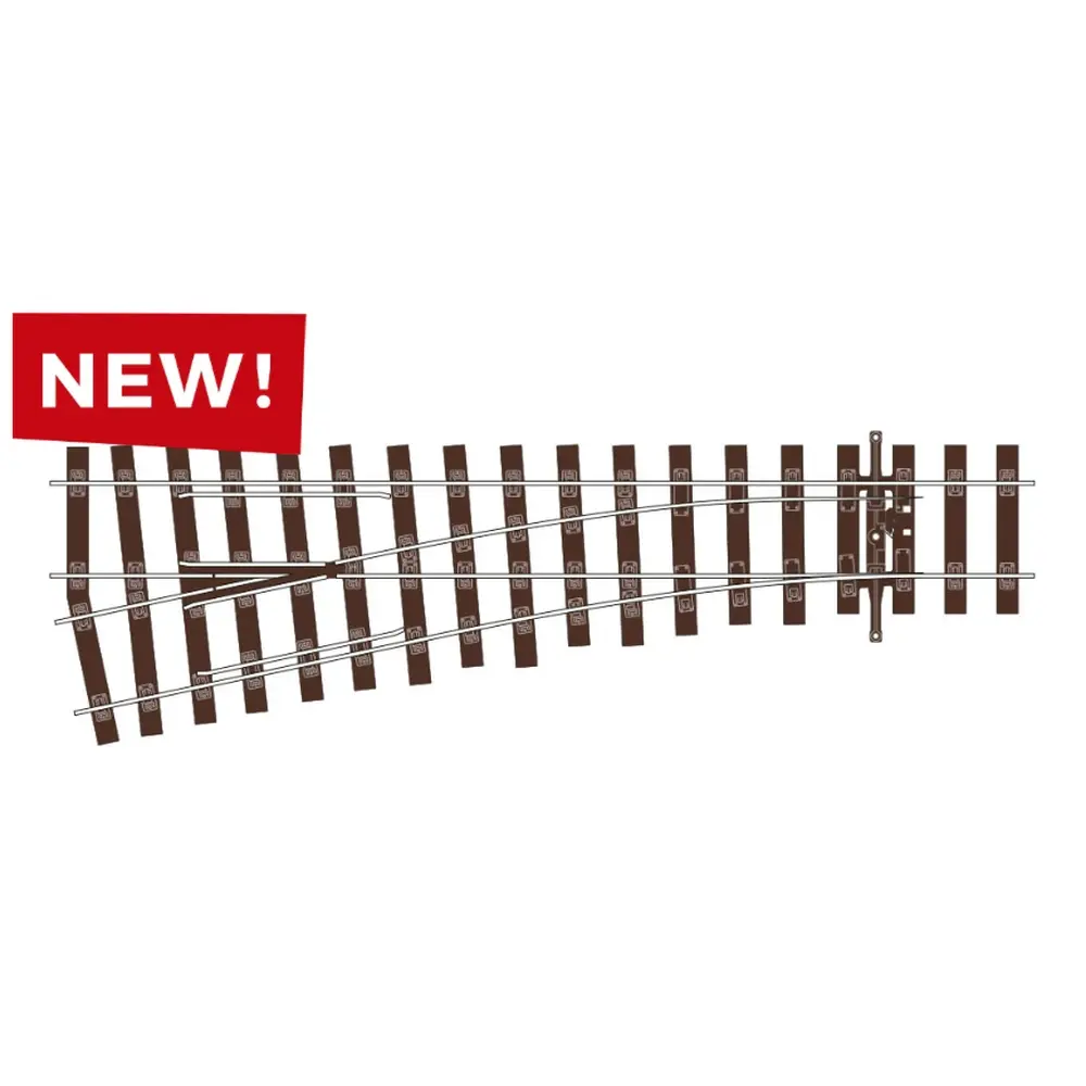 Aiguillage à gauche petit rayon Code 75 Bullhead Unifrog - Peco SLU1192 - OO 1/76