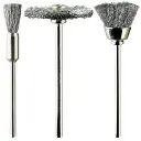 Set 3 brosses en acier - PG Mini 4020 - Diamètres 5, 12 et 21mm