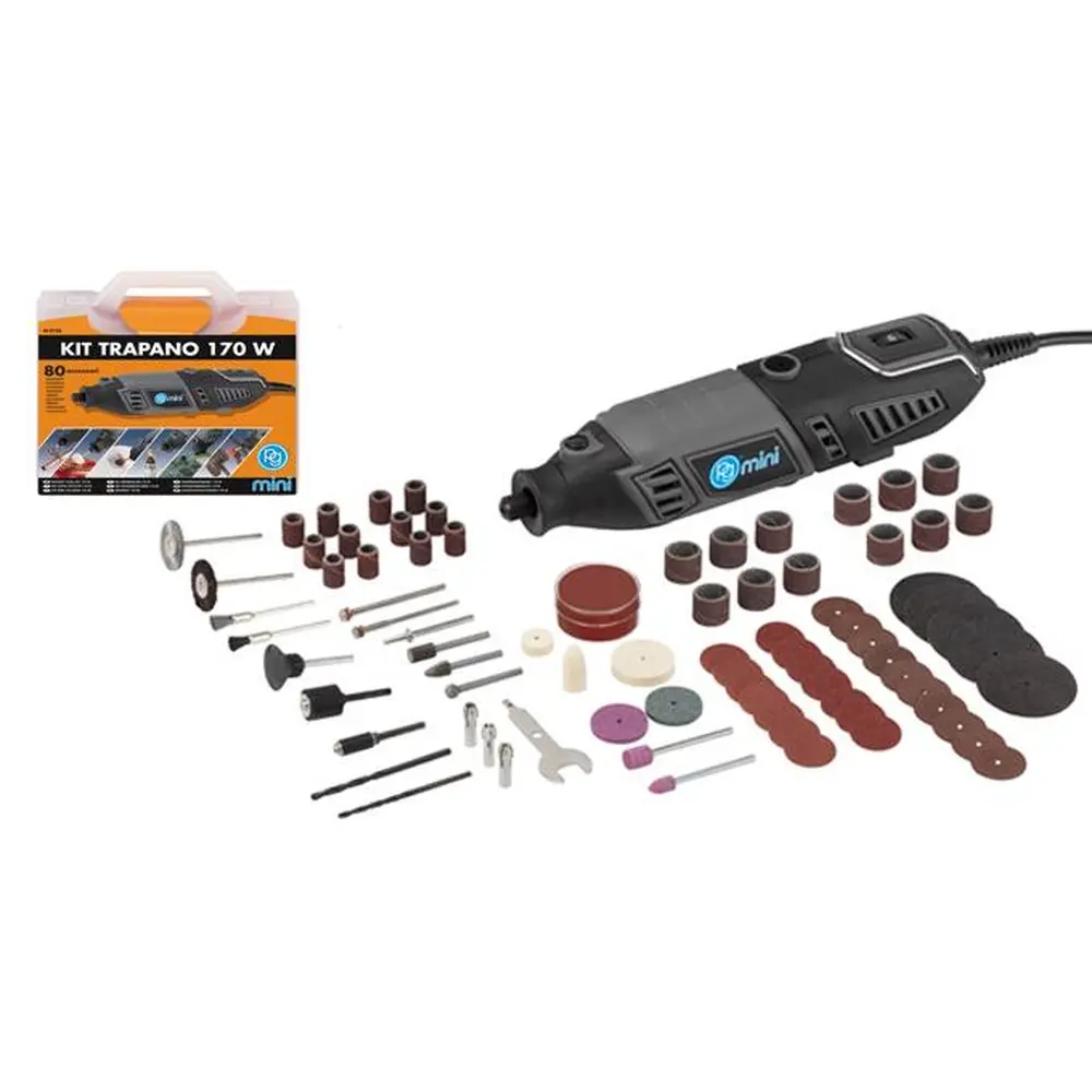 Kit perceuse 170 W et 80 accessoires PG Mini M9750