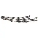 Aiguillage courbe Gauche R3-R4 - Traverses Bois 15° PIKO 55227 | HO 1/87 | Code 100
