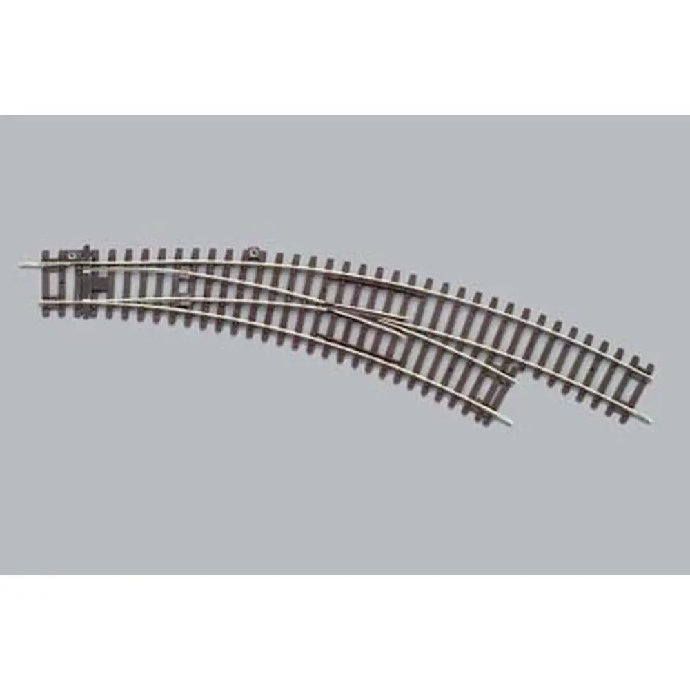 Aiguillage courbe Droite R3-R4 - Traverses Bois 15° PIKO 55228 | HO 1/87 | Code 100