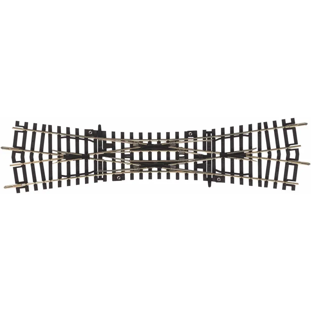 Traversée-jonction double Traverses Bois 239mm-15° PIKO 55224 | HO 1/87 | Code 100
